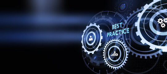 Business, Technology, Internet and network concept. BEST PRACTICE successful business concept. 3d illustration