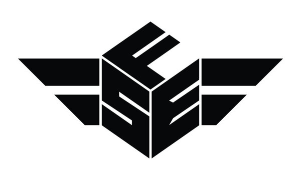 FSE three letter gaming logo in polygon cube shape logo design vector template. wordmark logo | emblem logo | monogram logo | initial letter logo | sports logo | minimalist logo | typography logo |