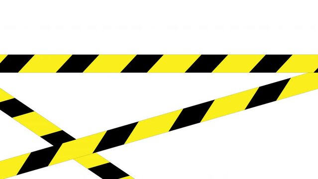 Animated danger tape. Ribbon prohibiting entry, dangerous. Animated barricade tape in the transparent background.