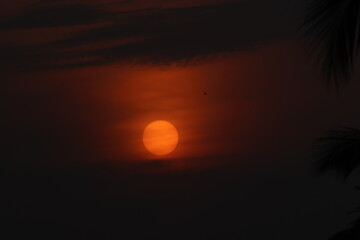 A beautiful sunset with sun