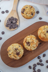 sweet home made chocolate muffins with streusel