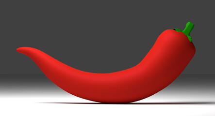 3d illustration red hot chili pepper