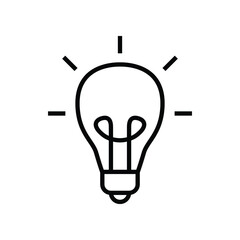 Creative light bulb icon vector graphic illustration