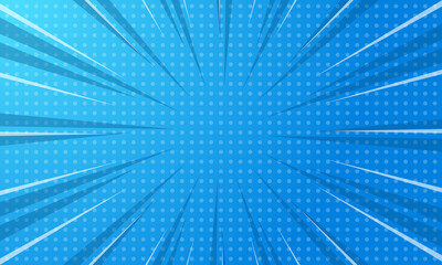 Comic abstract pop art blue background
