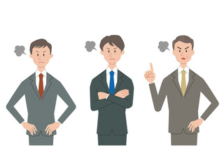 怒るビジネスマンのセット