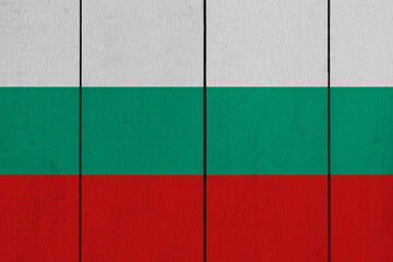 Patriotic wooden plank background in colors of flag. Bulgaria
