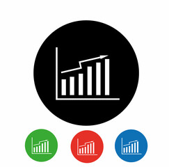 SEO logo or icon, isolated flat single symbol graph, icons in black, red, blue, green style, a set of colored icons