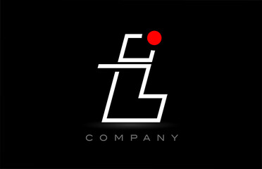 red dot L alphabet letter logo icon design on black background. Creative template for business and company