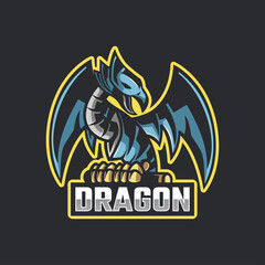Illustration vector graphic of Dragon Logo, good for logo design