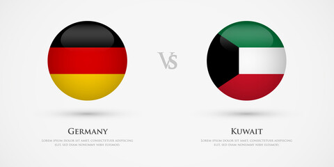 Obraz premium Germany vs Kuwait country flags template. The concept for game, competition, relations, friendship, cooperation, versus.
