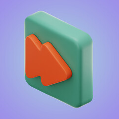 Premium fast forward icon 3d rendering on isolated background