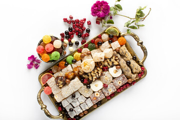 various Turkish delights and chocolate candies