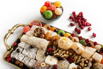 various Turkish delights and chocolate candies