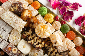 assorted Turkish delights in tray