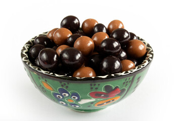 Chocolate covered hazelnuts.  Chocolate balls