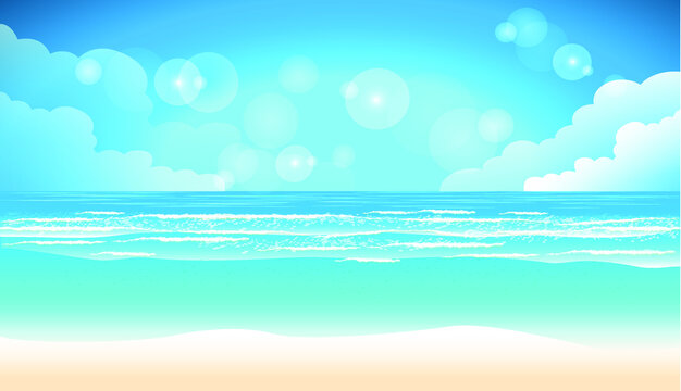 Summer relax Sea, blue, sand, beach, design modern  idea and concept think creativity.