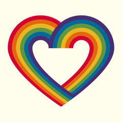 lgbt rainbow in heart shape vector illustration