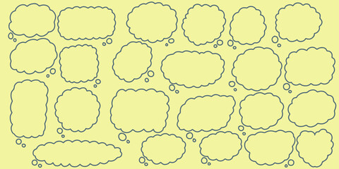 Twenty three Hand drawing doodle speech bubble set. Hand Drawn Comics Style Speech Bubbles.