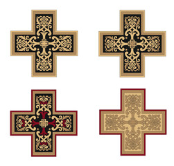 Obraz premium IHS GOLD EMBROIDERY FOR LITURGICAL CLOTHES AND SACRED CEREMONIES. SACRED CATHOLIC SYMBOLS IN ANCIENT STYLE WITH GOLDEN DECORATIONS