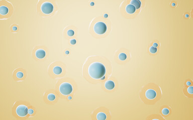 Lots of dissociative blue cells, 3d rendering.