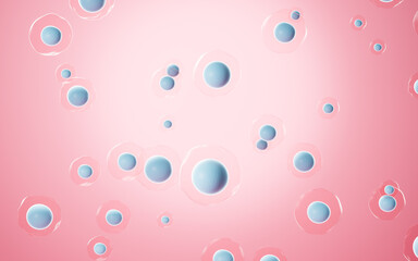 Lots of dissociative blue cells, 3d rendering.