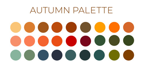 Autumn palette color pick Trend autumn color set for illustrator. Cozy and warm.