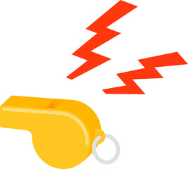 鳴っている黄色いホイッスル