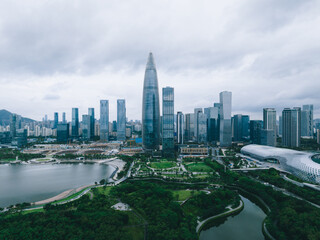 Fototapeta premium Aerial view of landscape in Shenzhen city,China