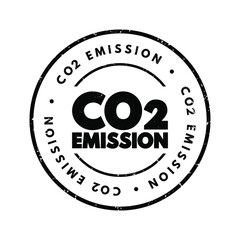 Co2 Emission text stamp, concept background