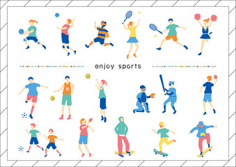 人物　様々なスポーツセット © kid_a