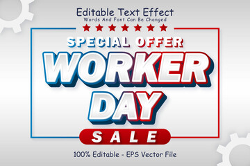 Special Offer Worker Day Editable Text Effect 3 Dimension Emboss Modern Style