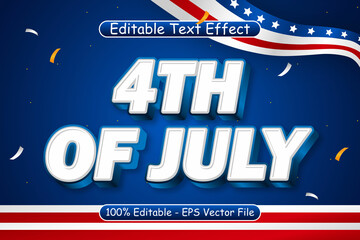 4th Of July Editable Text Effect 3 Dimension Emboss Modern Style