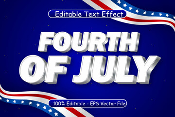 Fourth Of July Editable Text Effect 3 Dimension Emboss Modern Style