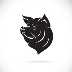 Vector of a pig head design on white background. Easy editable layered vector illustration. Farm Animals.