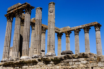 templo de Diana, templo romano de Evora, I a.C,patrimonio de la humanidad, Evora,Alentejo,Portugal, europa