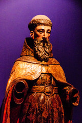 San Agustin, madera policromada, siglo XVII,proviene de la iglesia de Nossa Senhora Das Merces, ...