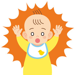 びっくりする赤ちゃん　輪郭線なし