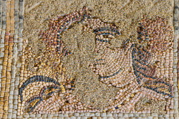 mosaico figurativo,casa de los surtidores, primera mitad del siglo II, Conimbriga, ciudad del Conventus Scallabitanus,  Portugal, europa