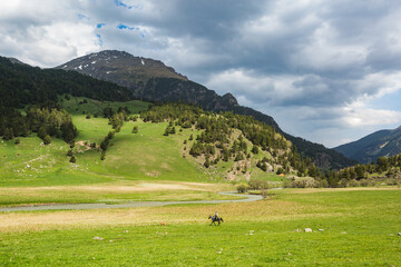 Fototapeta na wymiar Caucasus Mountains landscape. Karachay-Cherkessia republic, Russia