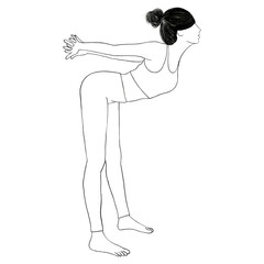 Line drawing of a lady doing yoga