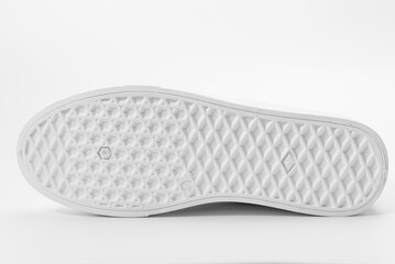 White shoes on gray and white background