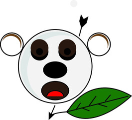 Naklejka premium panda with a cup of tea