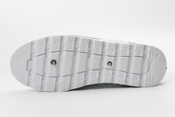 White shoes on gray and white background