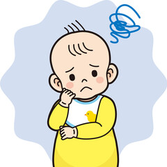 困る赤ちゃん　輪郭線あり