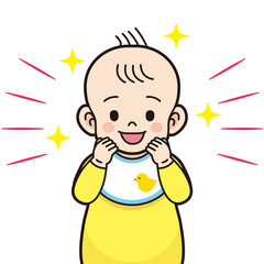 笑顔の赤ちゃん　輪郭線あり
