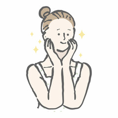 女性　美容　イラスト