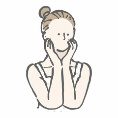 女性　美容　イラスト