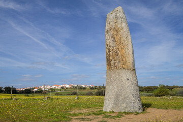 menhir de Bulhoa ,  proximo a Monsaraz, Telheiro, Alentejo, , Portugal