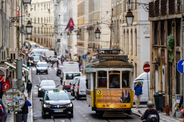 Naklejka na ściany i meble tranvía, Lisboa, Portugal