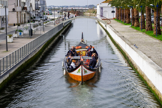 moliceiro en la Ria de Aveiro, Aveiro, Regi&oacute;n Centro Portugal